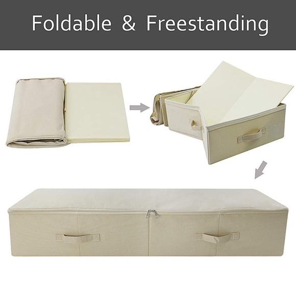 iwii Create Pro Large Underbed Storage Box Beige 39.4*16.9*7" New Dorm School - Picture 4 of 14